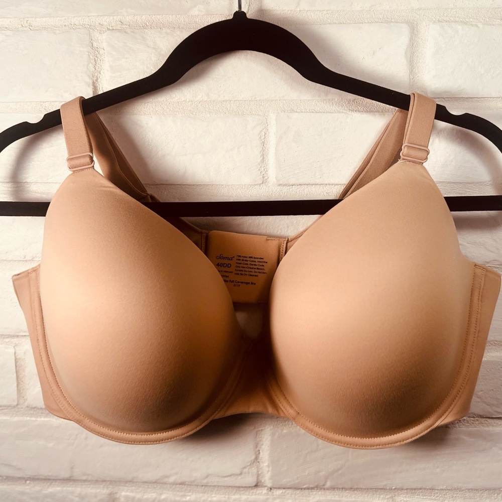 NWOT Soma Enbliss Full Coverage Lined Underwire Bra 40 DD Soft Tan Nude #0423